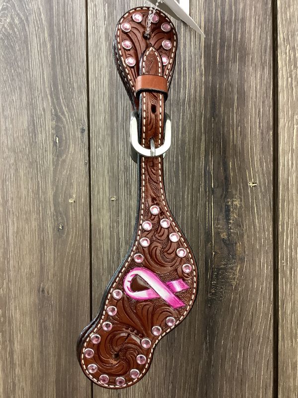 JBW Bar H Spur Straps Pink Ribbon