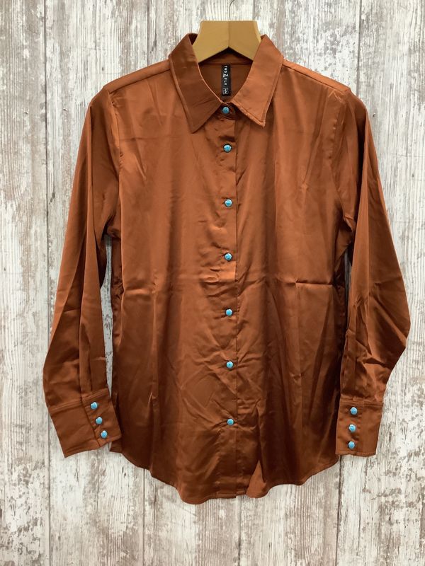 Satin Saddles Long Sleeve Turq Snap