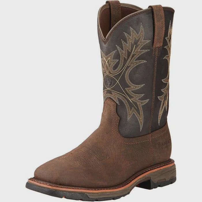 Ariat WorkHog H2O Soft Sq Toe Work Boot Bruin Brown
