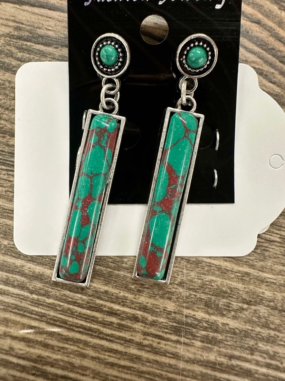 Turquoise Pencil Drop Earrings