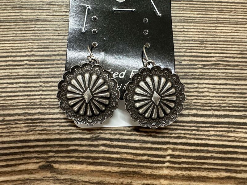 Small Silver Concho Earrings