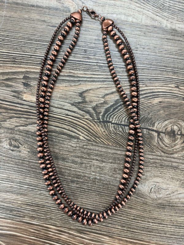 Desert Beaded 3 Strand Necklace