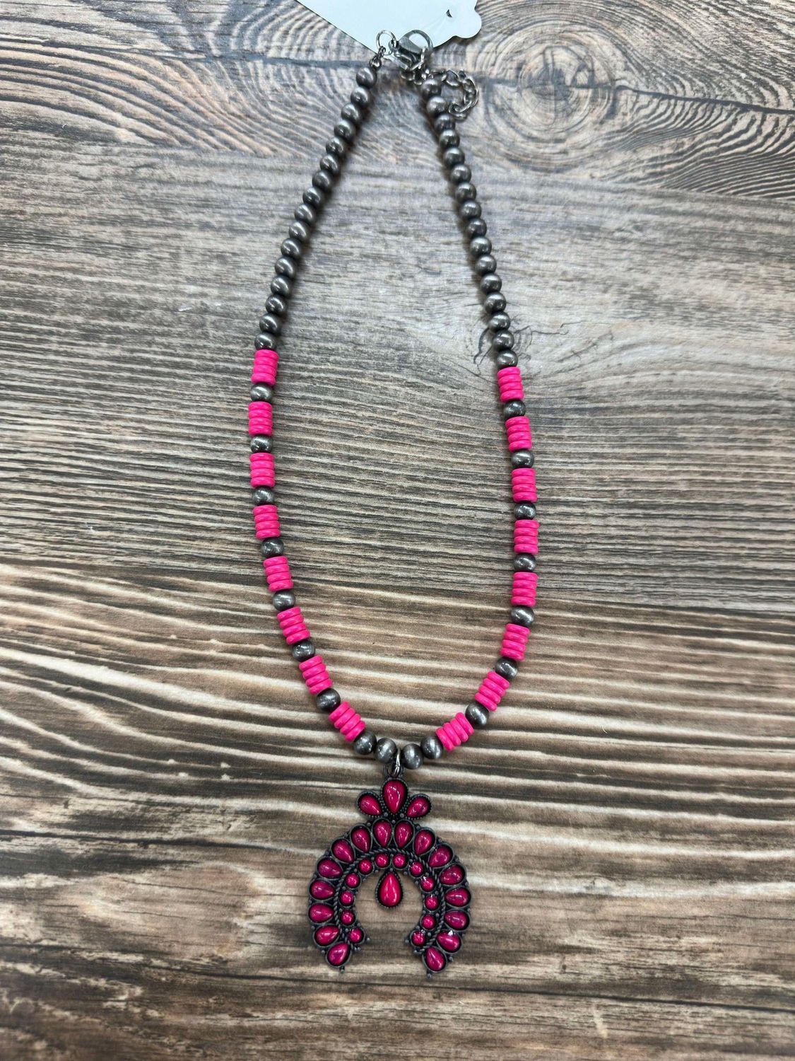 Pink Squash Beaded Necklace