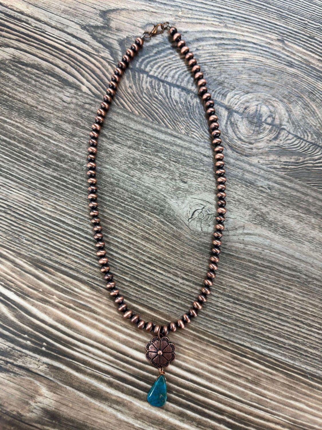 Desert Necklace with Concho and Turquoise Stone