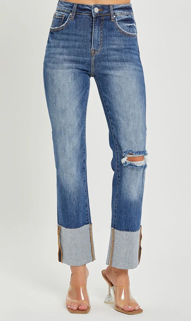 High Rise- Ankle with a Wide Cuff