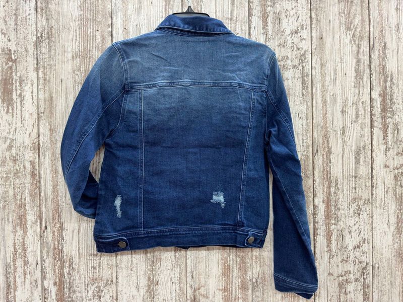 Vintage Washed Denim Jacket- Plus Size