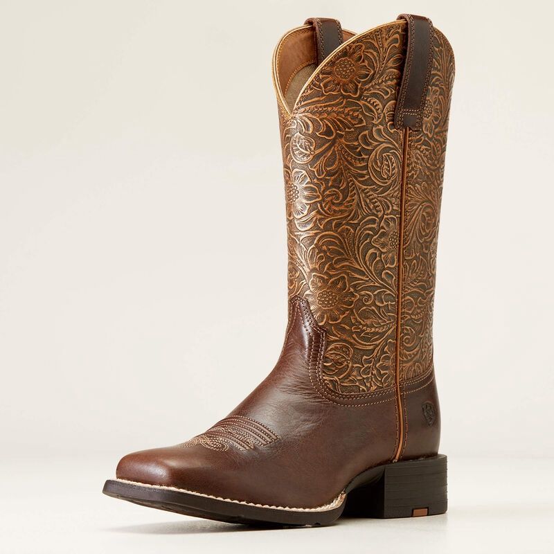 Ariat Round Up Wide Sq Toe Western Boot