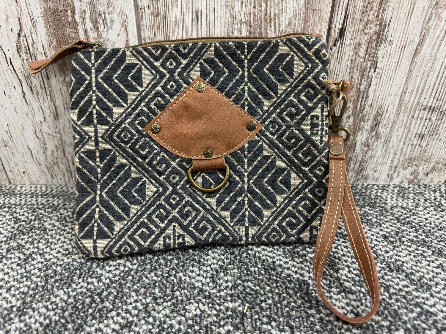 Wristlet Upcycled Canvas Bag