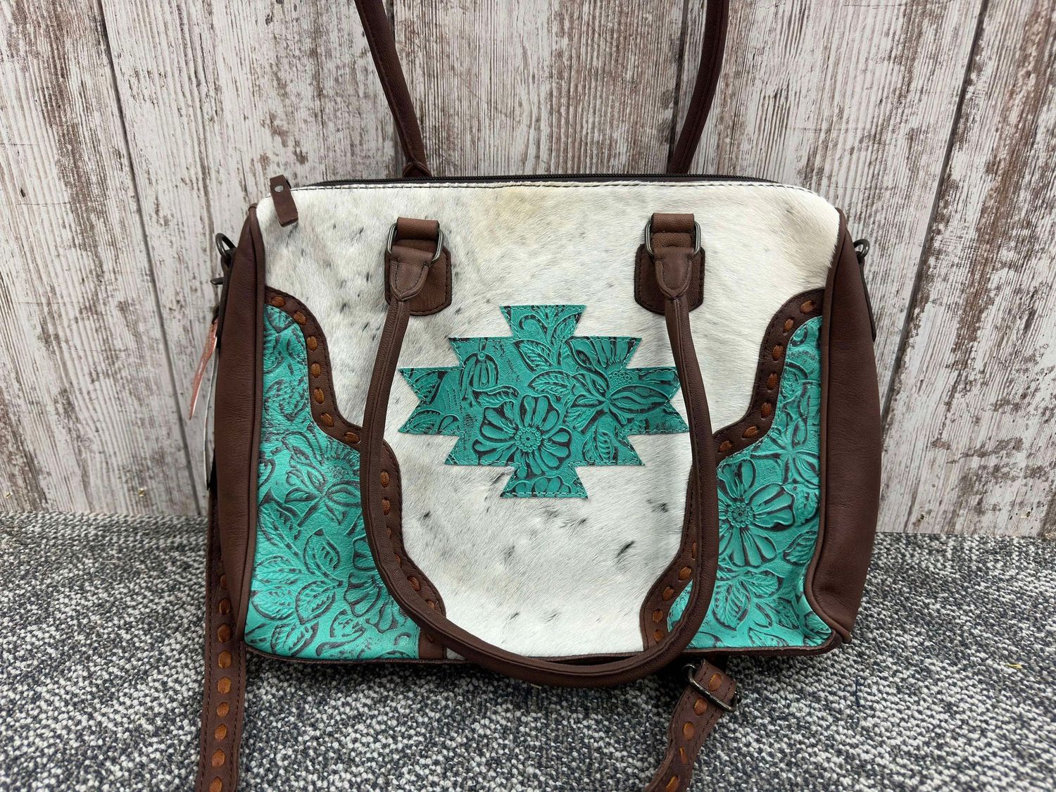 Floral Embossed Tote Bag