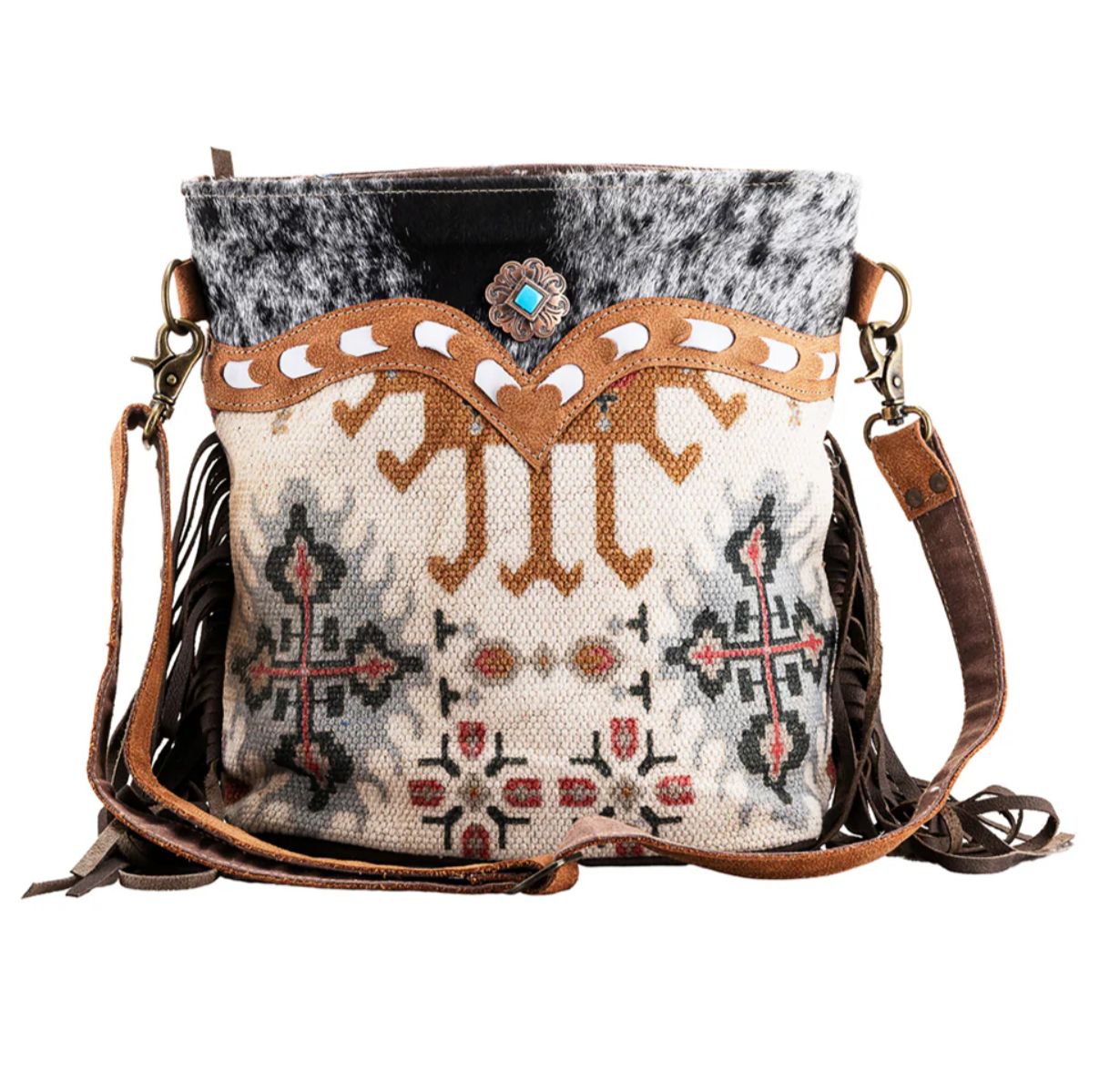 Buckstitch Weave Crossbody  Ladies Bag