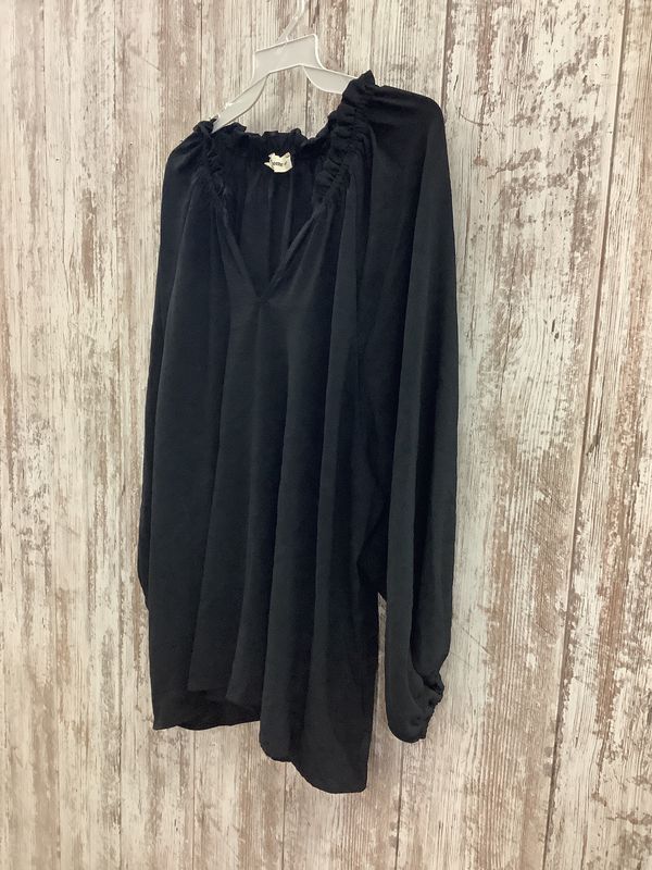 Blouse with 3/4 Sleeves &amp; Ruffled Collar Plus Size