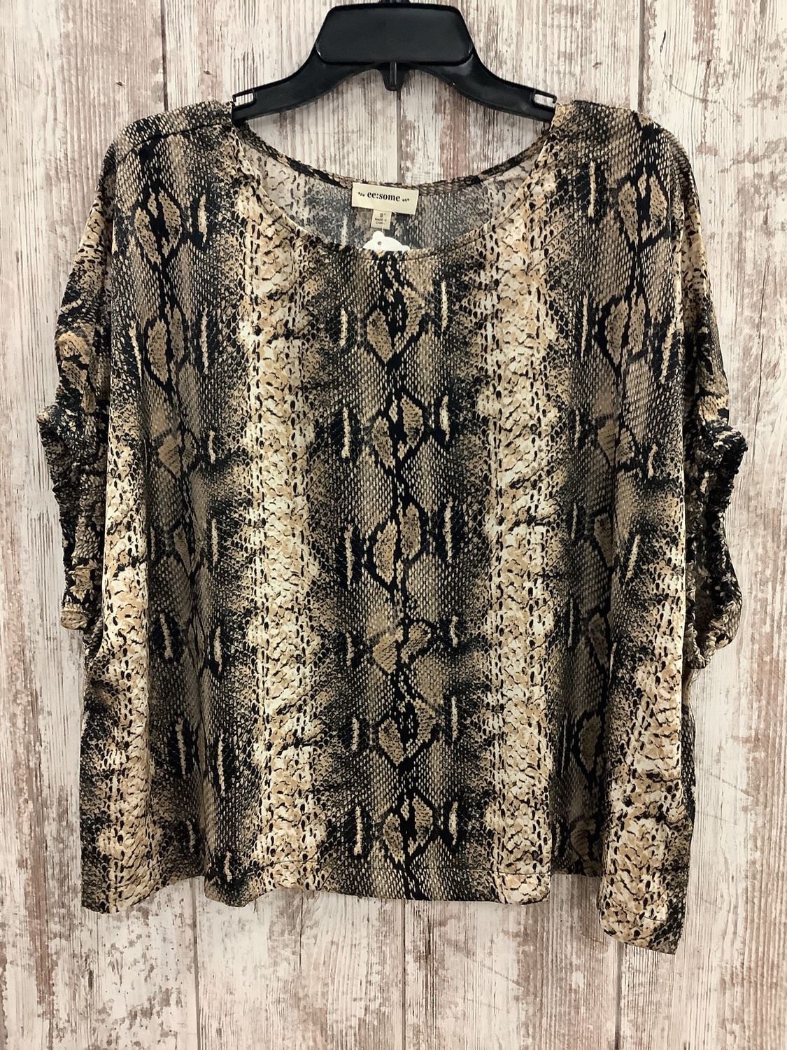 Snake Print Short Sleeve Blouse