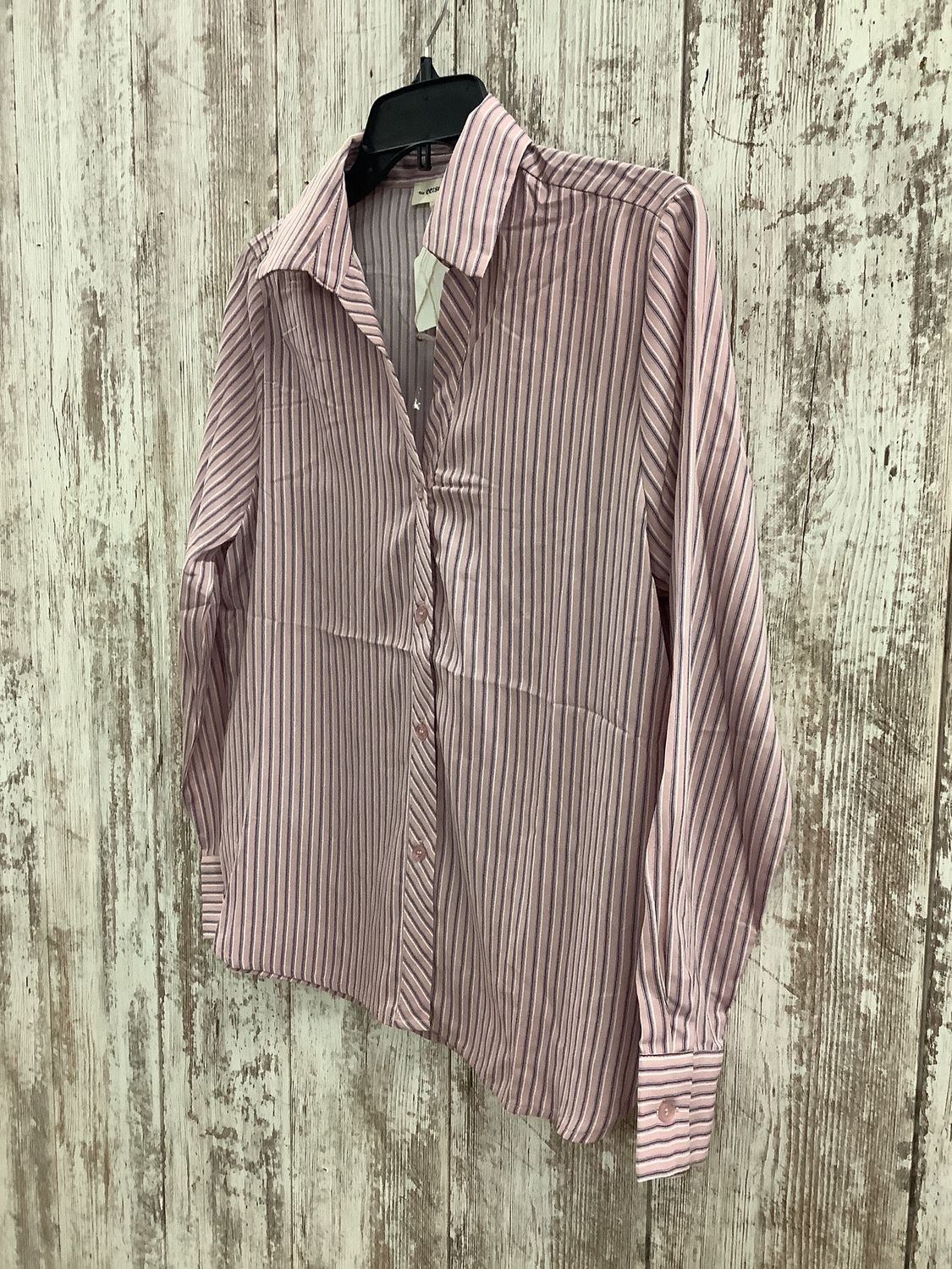 Striped Long Sleeve Button Down Blouse