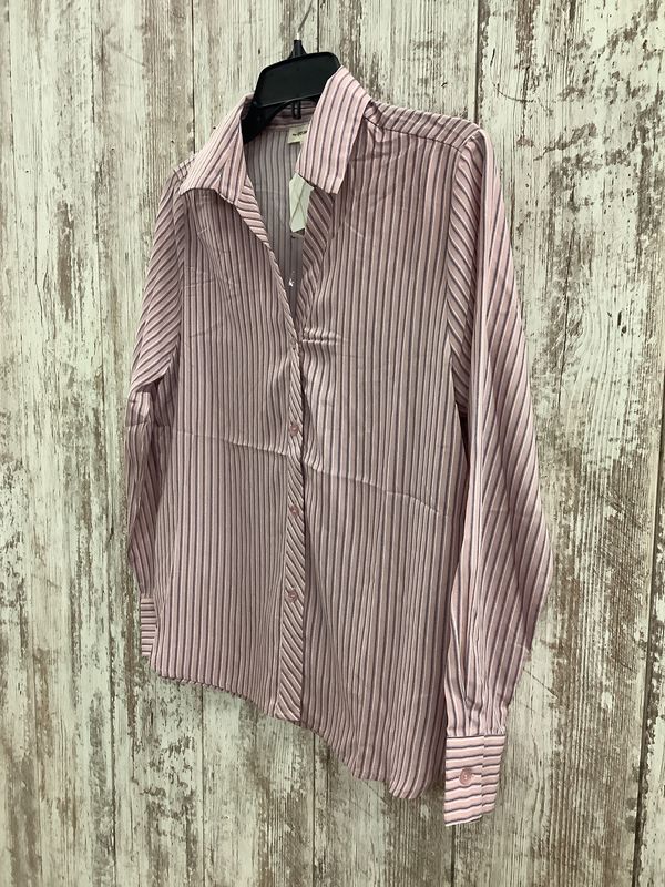 Striped Long Sleeve Button Down Blouse