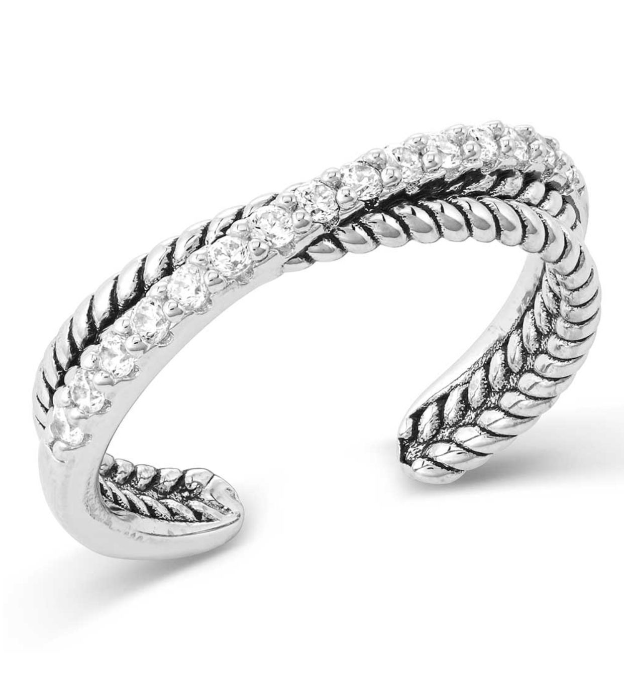 Crystal Crossover Open Ring- MS