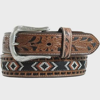 Nocona Men&#39;s Embroidered Stitch Belt