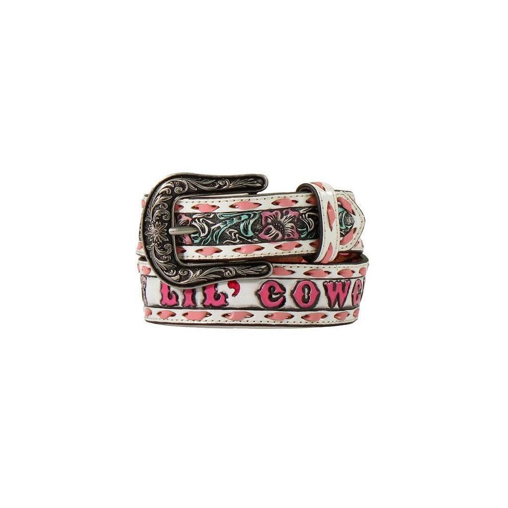 Youth 3D &quot;Lil Cowgirl&quot; Floral Tooled Belt