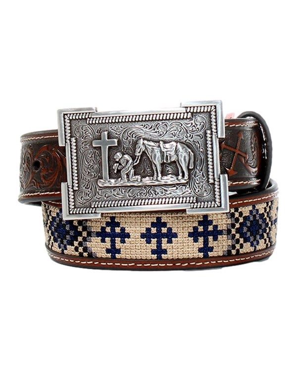 Youth 3D Embroidered Southwest Cross Belt