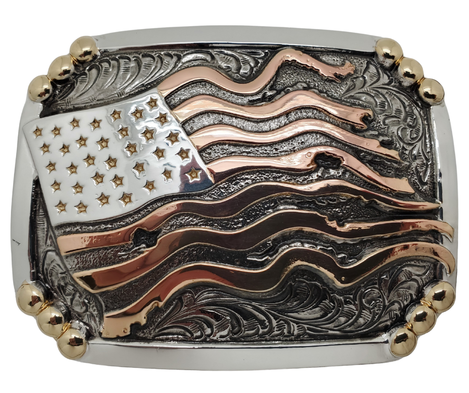 Crumrine Distressed American Flag Belt Buckle