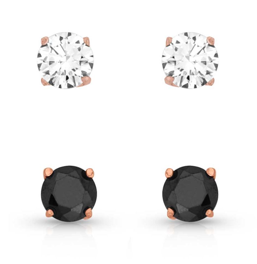 Opposites Attract Double Crystal Post Earring Set-MS