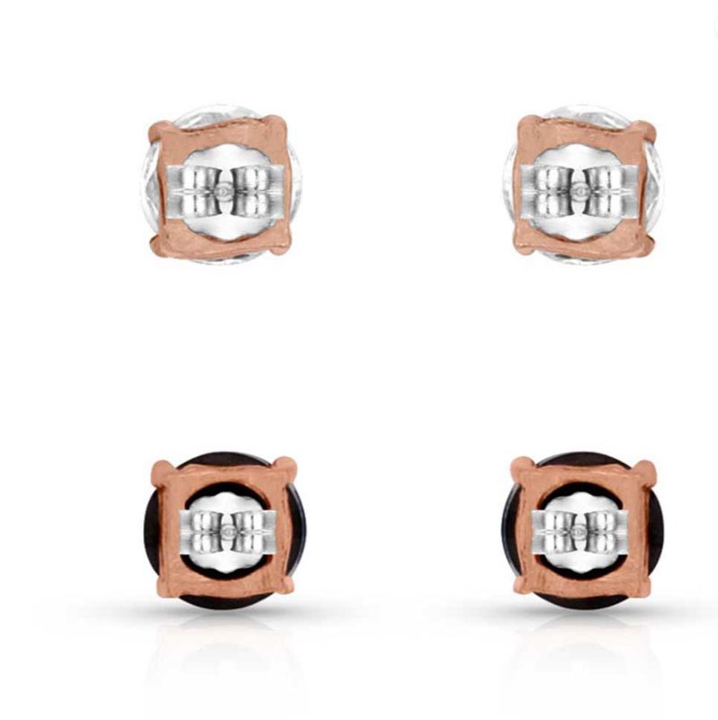Opposites Attract Double Crystal Post Earring Set-MS