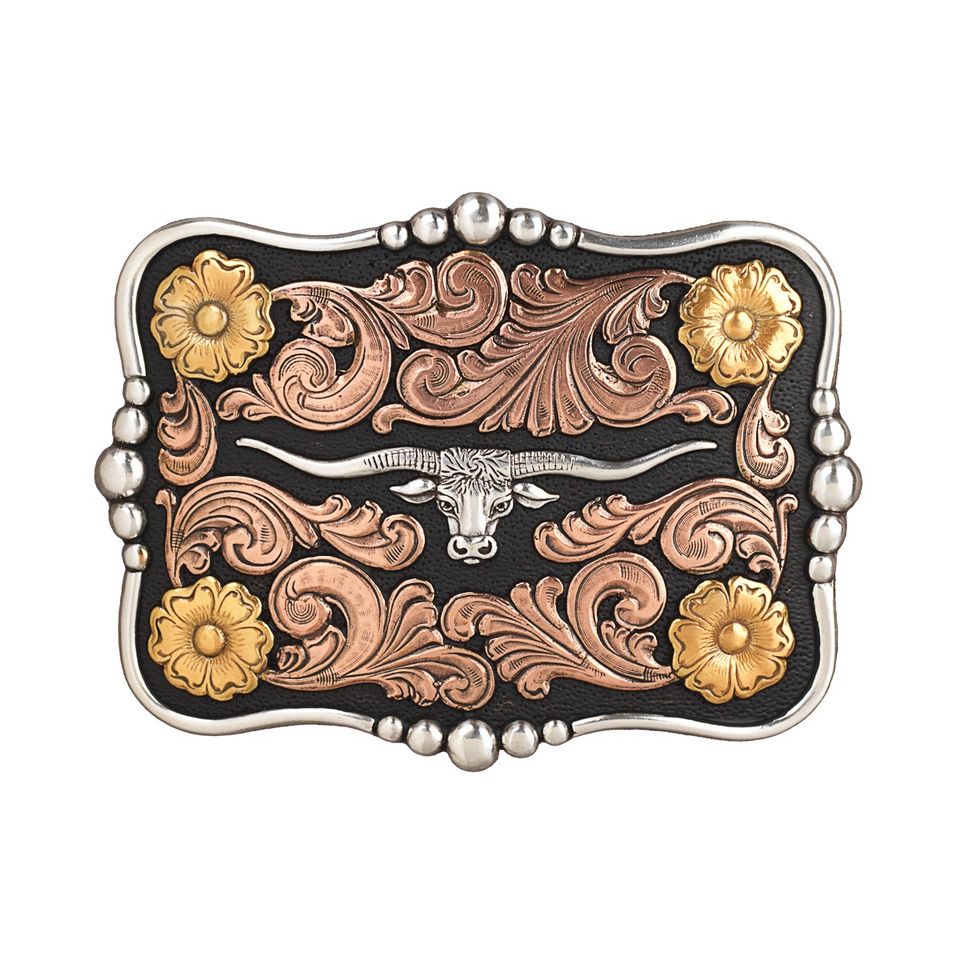 Nocona Longhorn Scroll Belt Buckle