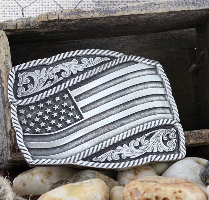 Classic Impressions Waving American Flag Attitude Buckle - MS