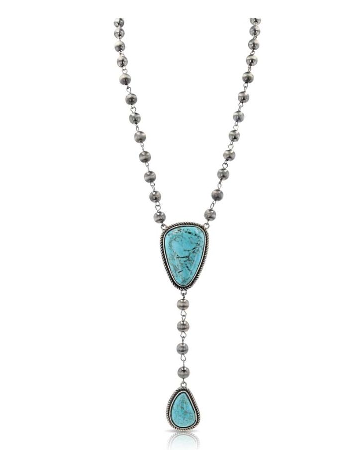Chasing Turquoise Beaded Attitude Necklace