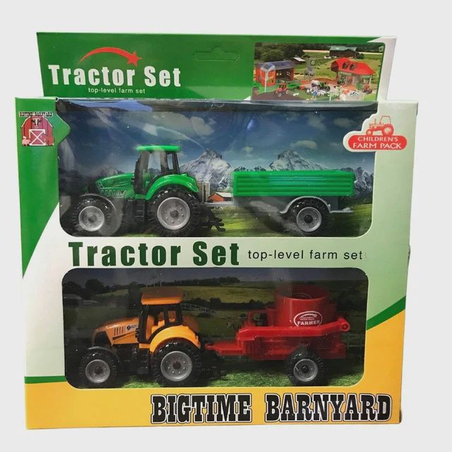 Big Time Barnyard Tractor w/ Trailer Play Set Assorted Colors