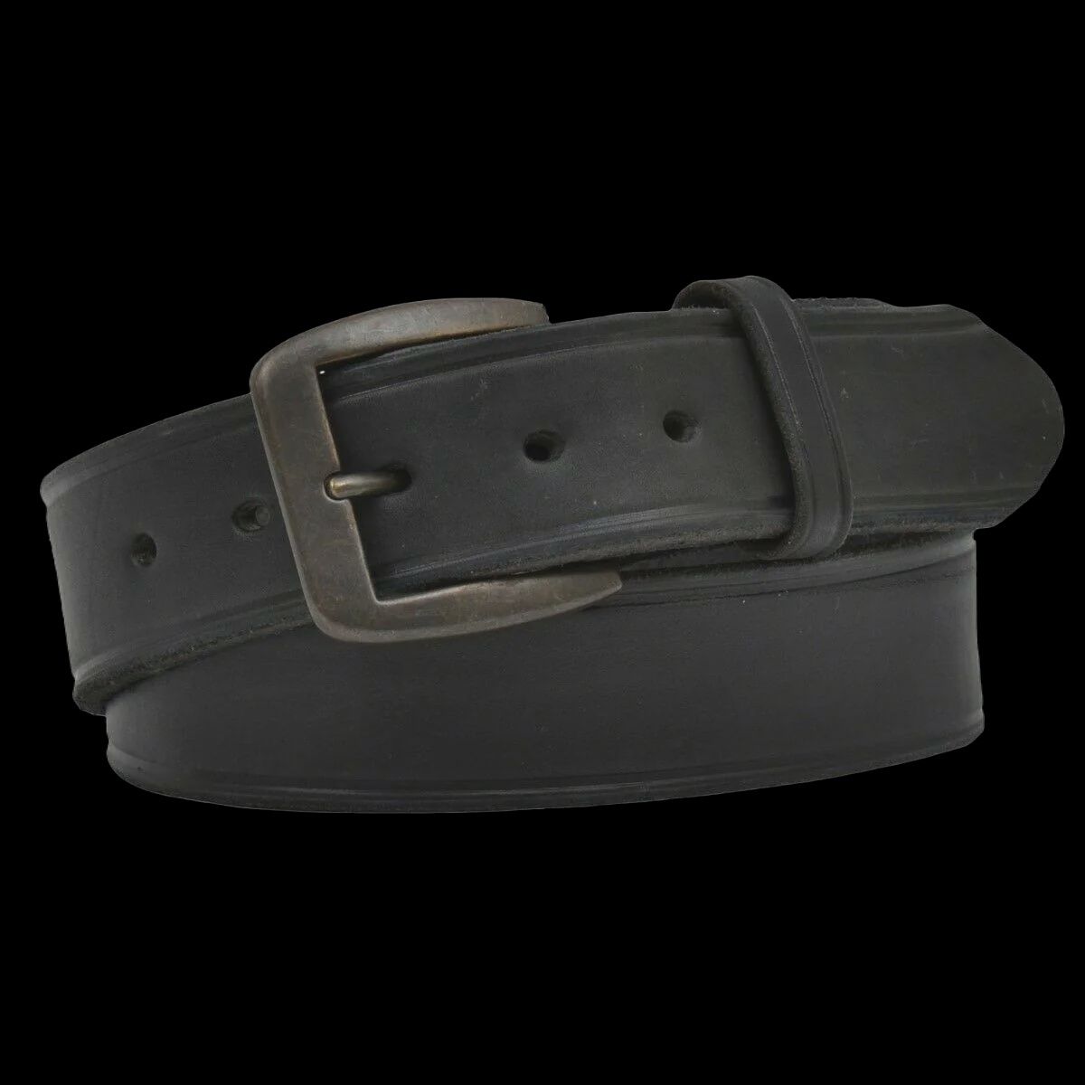 3D Belt Company Men&#39;s Latigo Creased Black Leather Belt