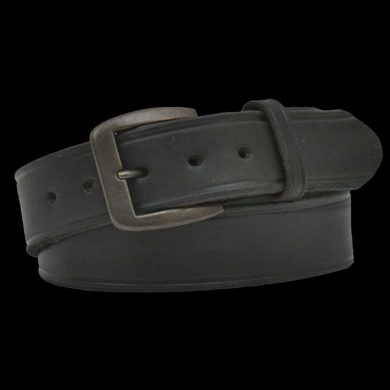3D Belt Company Men&#39;s Latigo Creased Black Leather Belt