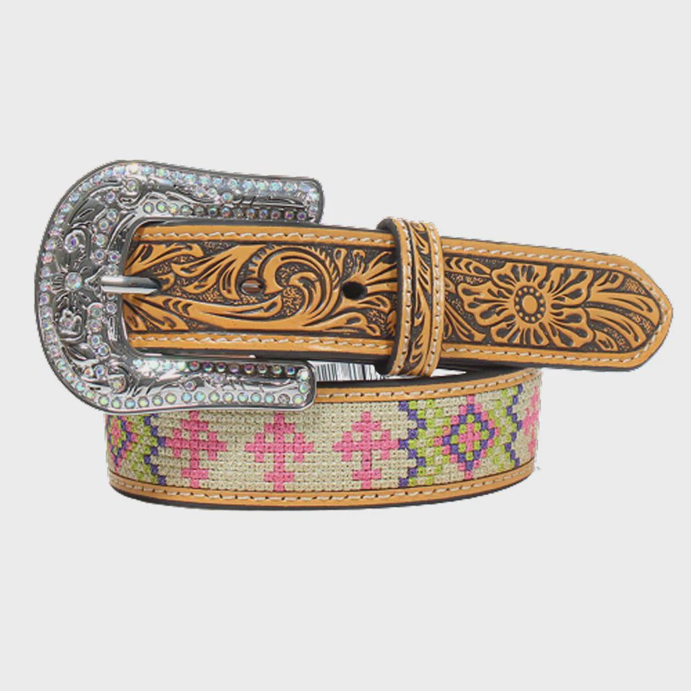 Angel Ranch Girls&#39; Western Belt with Embroidery