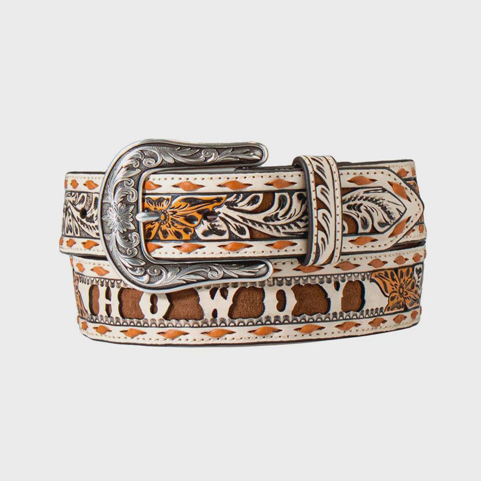 Angel Ranch Women&#39;s Tooled Leather Belt