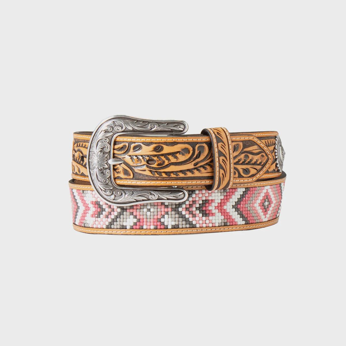 Angel Ranch Women&#39;s Pink &amp; Grey Beaded Inlay