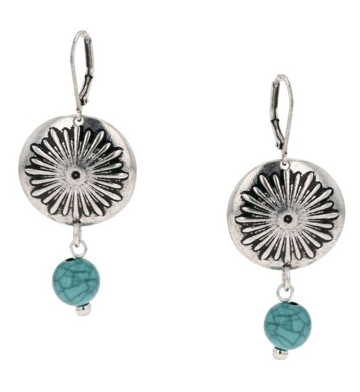 Sunburst Turquoise Attitude Earrings - MS