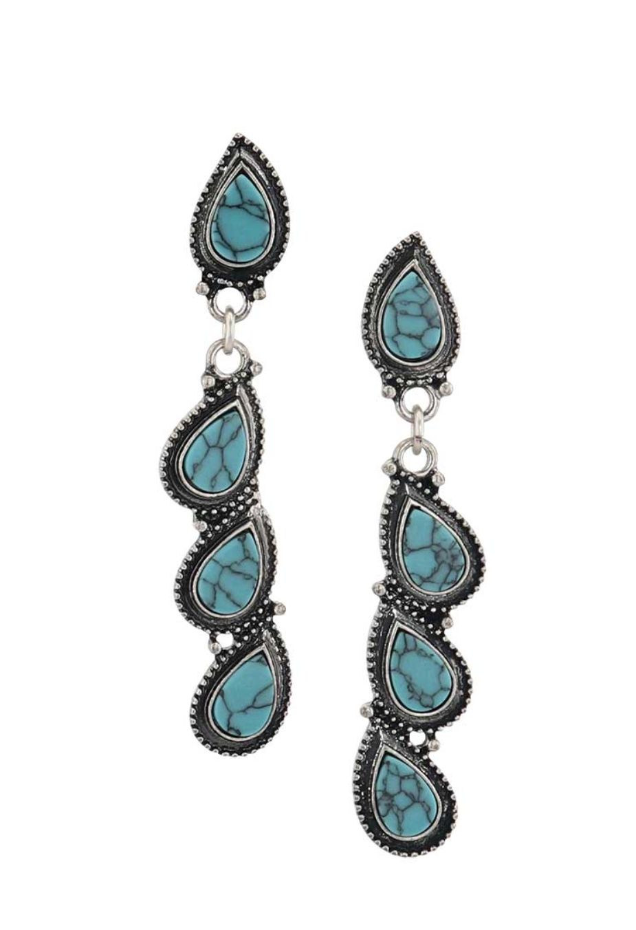 Turquoise Drops Attitude Earrings - MS