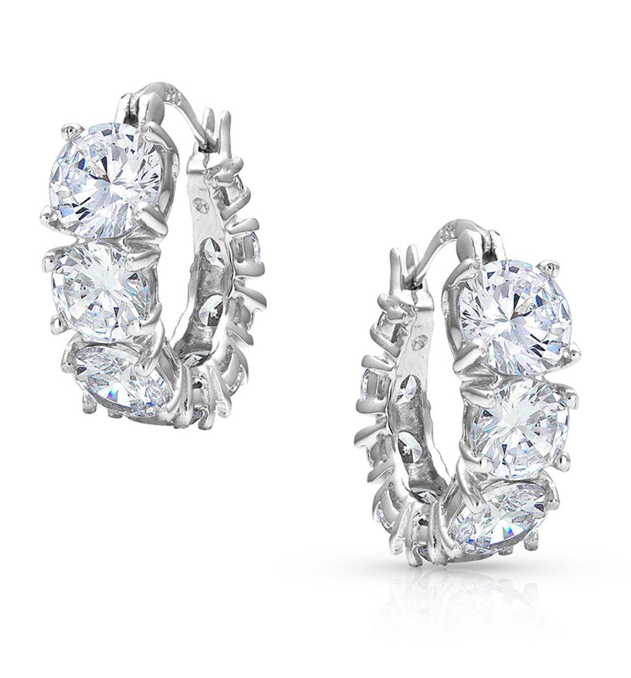 Sliding Brilliance Hoop Earrings - MS