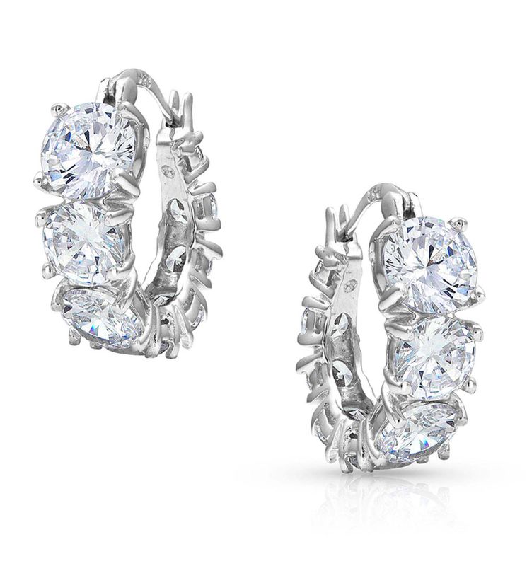 Sliding Brilliance Hoop Earrings - MS