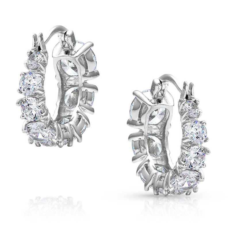 Sliding Brilliance Hoop Earrings - MS