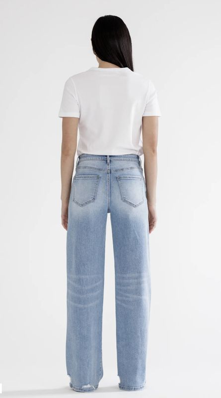 High Rise Wide with Knee Distressed