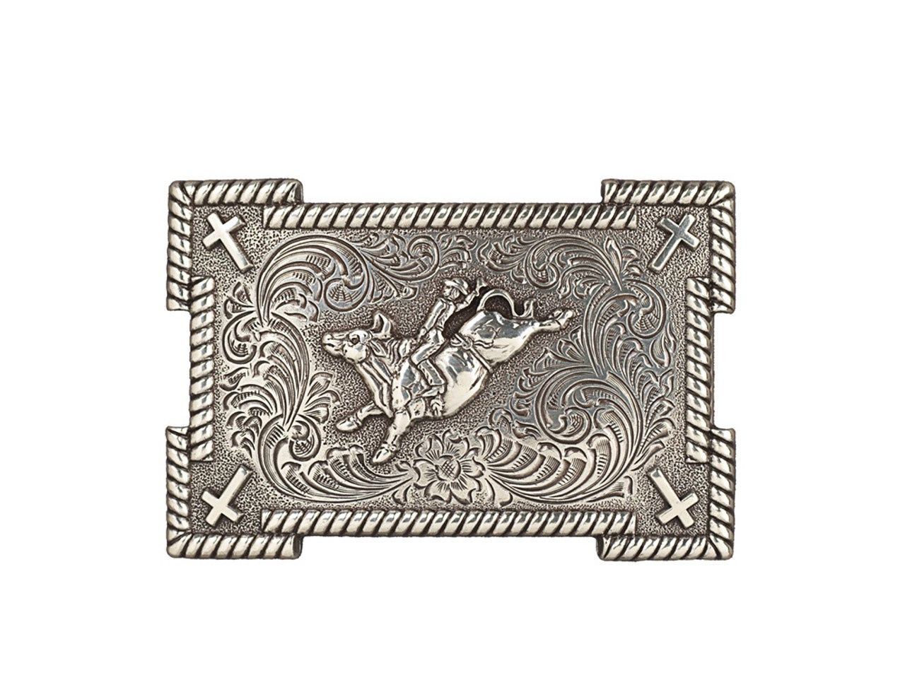 Nocona Boy’s Bull Rider Rectangle Buckle with Crosses