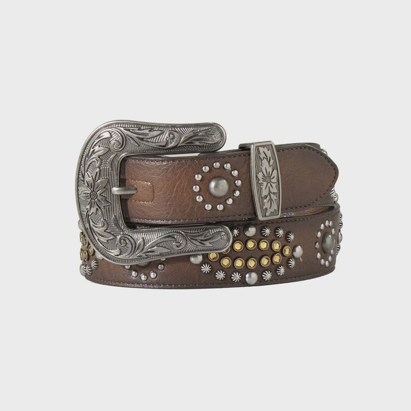 Nocona Women&#39;s Brown Studded Belt