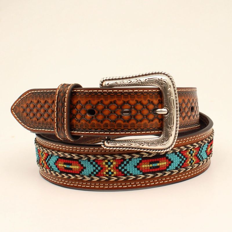 NOCONA MEN&#39;S MULTI COLORED RIBBON INLAY
