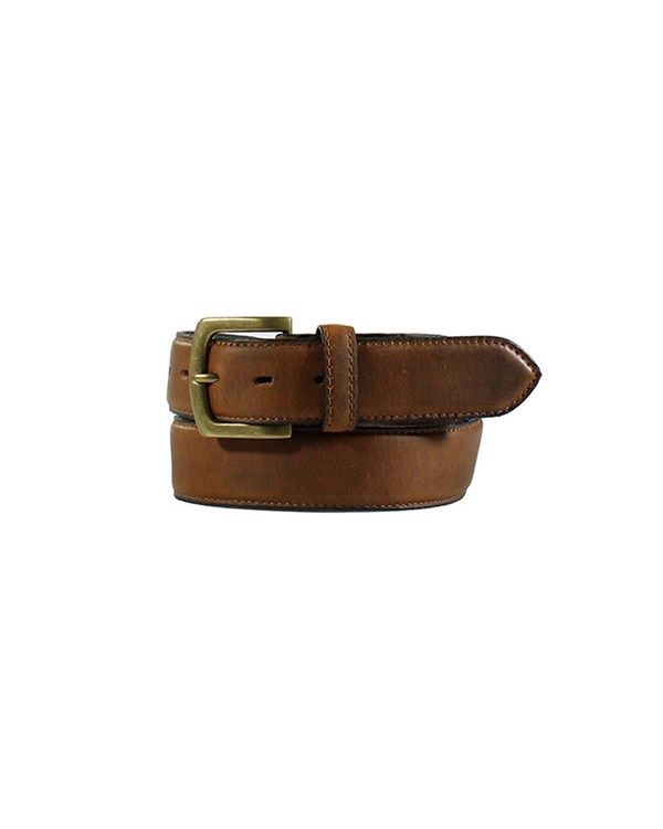 Nocona HDX Men&#39;s Smooth Tab Stitched Leather Belt