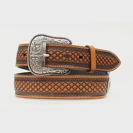 Ariat Men&#39;s Basketweave Conch Belt