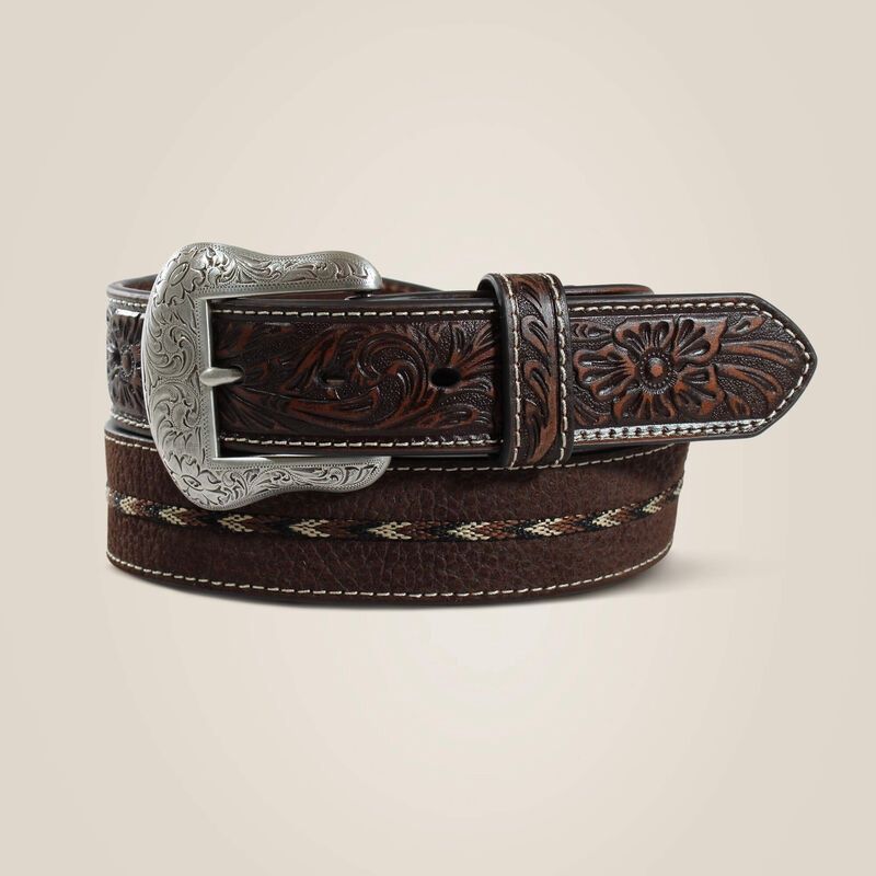 Ariat Men&#39;s Embossed Center Stitch Belt