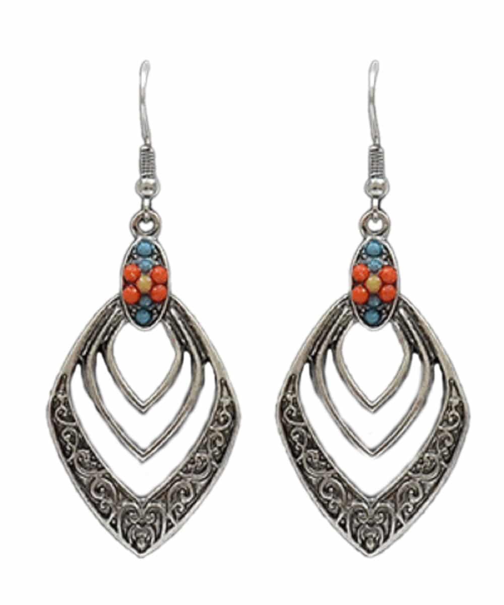Western Women&#39;s Graduated Diamond Shape Earrings