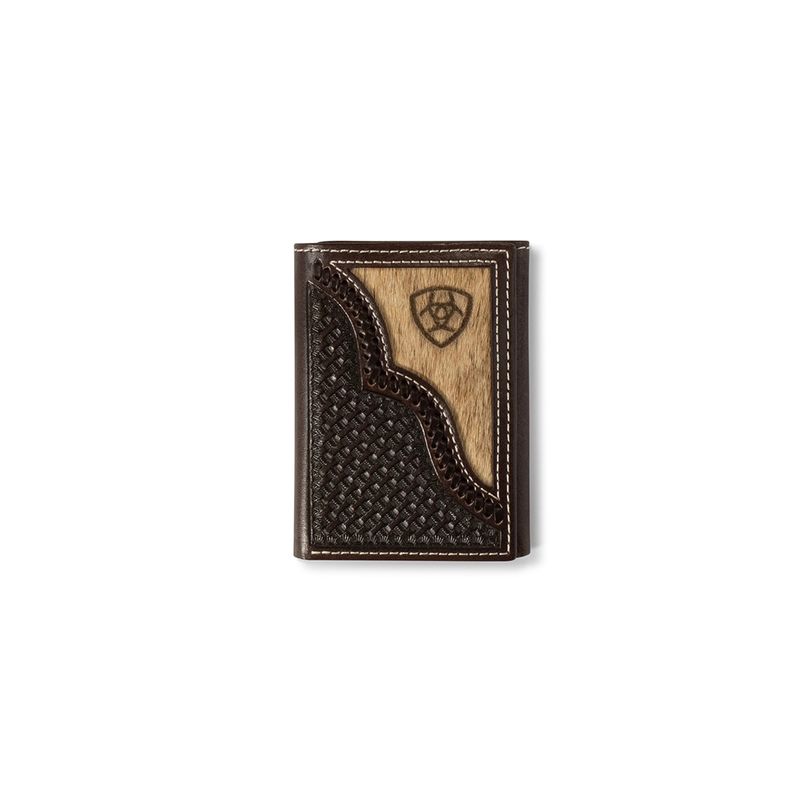 Ariat Trifold Hair On Hide Overlay Wallet