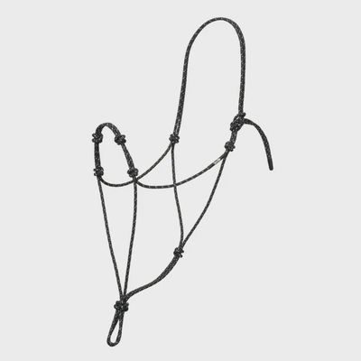 Silvertip Four Knot Rope Halter, Colour: Black, Size: Small