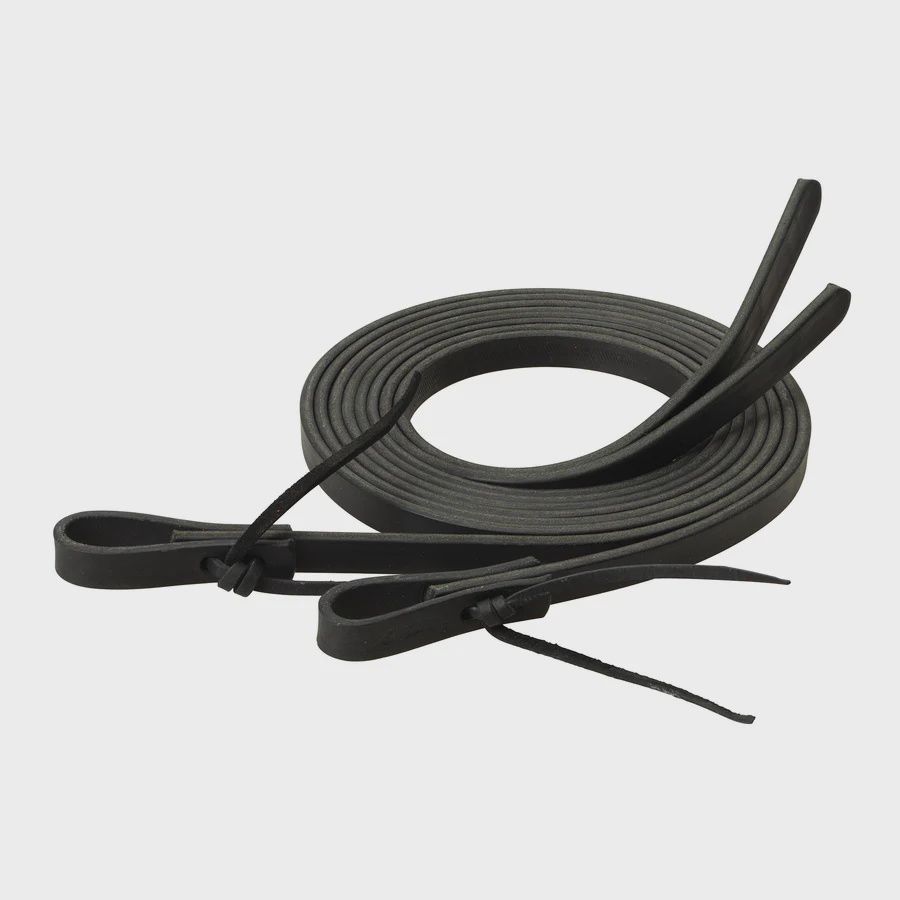 Black Leather Split Reins, 5/8&quot; x 7
